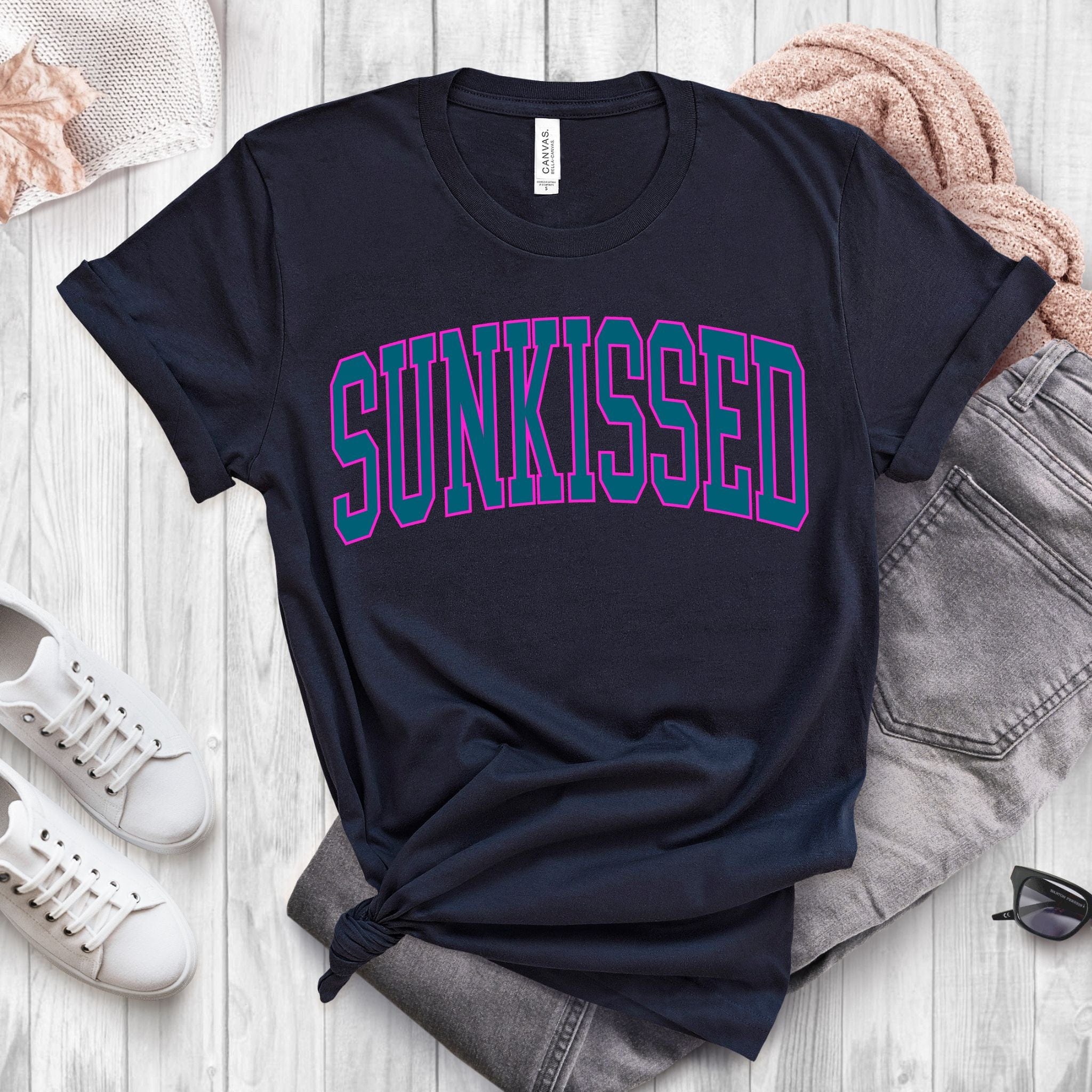 DTF TRANSFER - 3909 Sunkissed Teal with Hot Pink Outline - Image 3