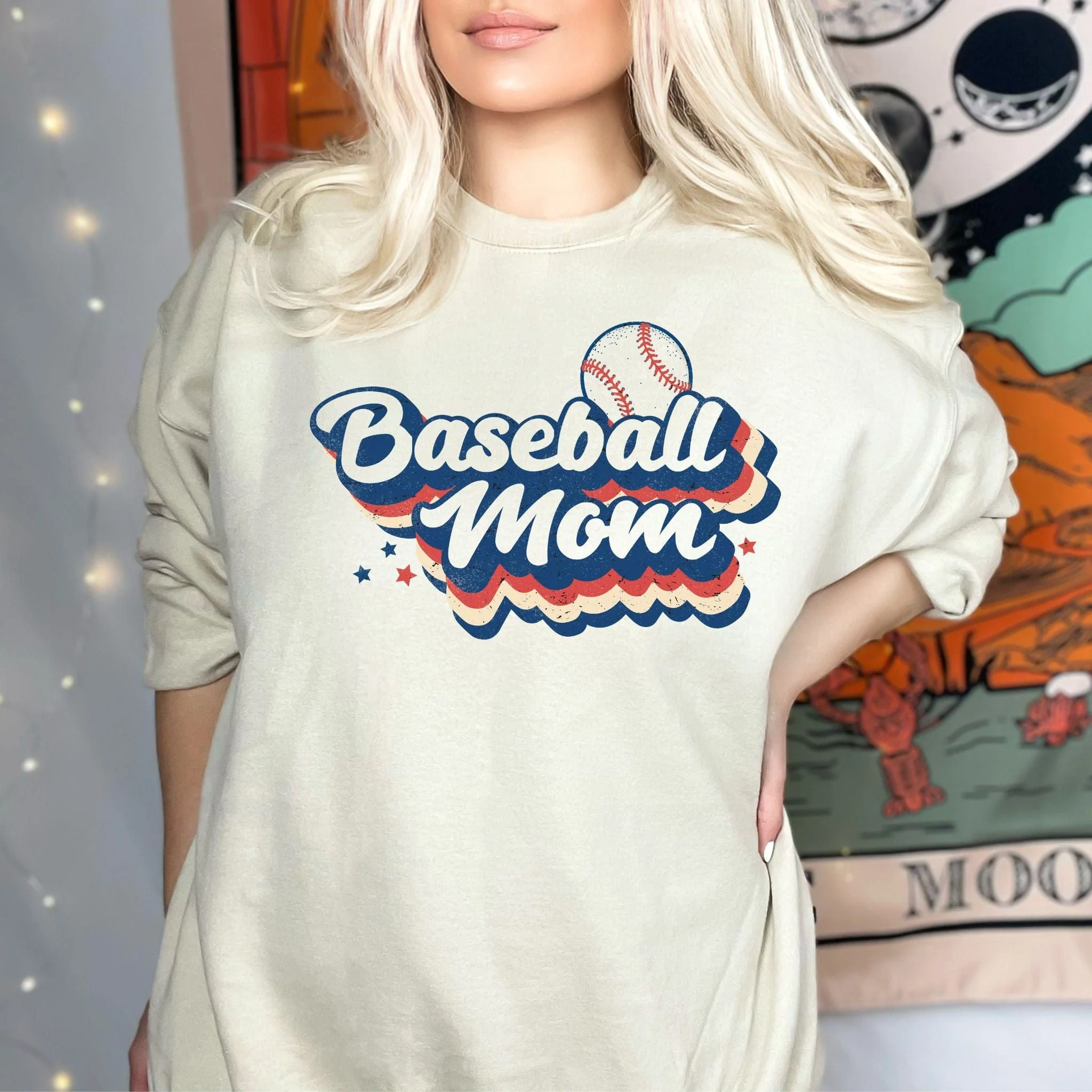 DTF TRANSFER - 3988 Baseball Mom (Transparent Letters & Baseball) - Image 3